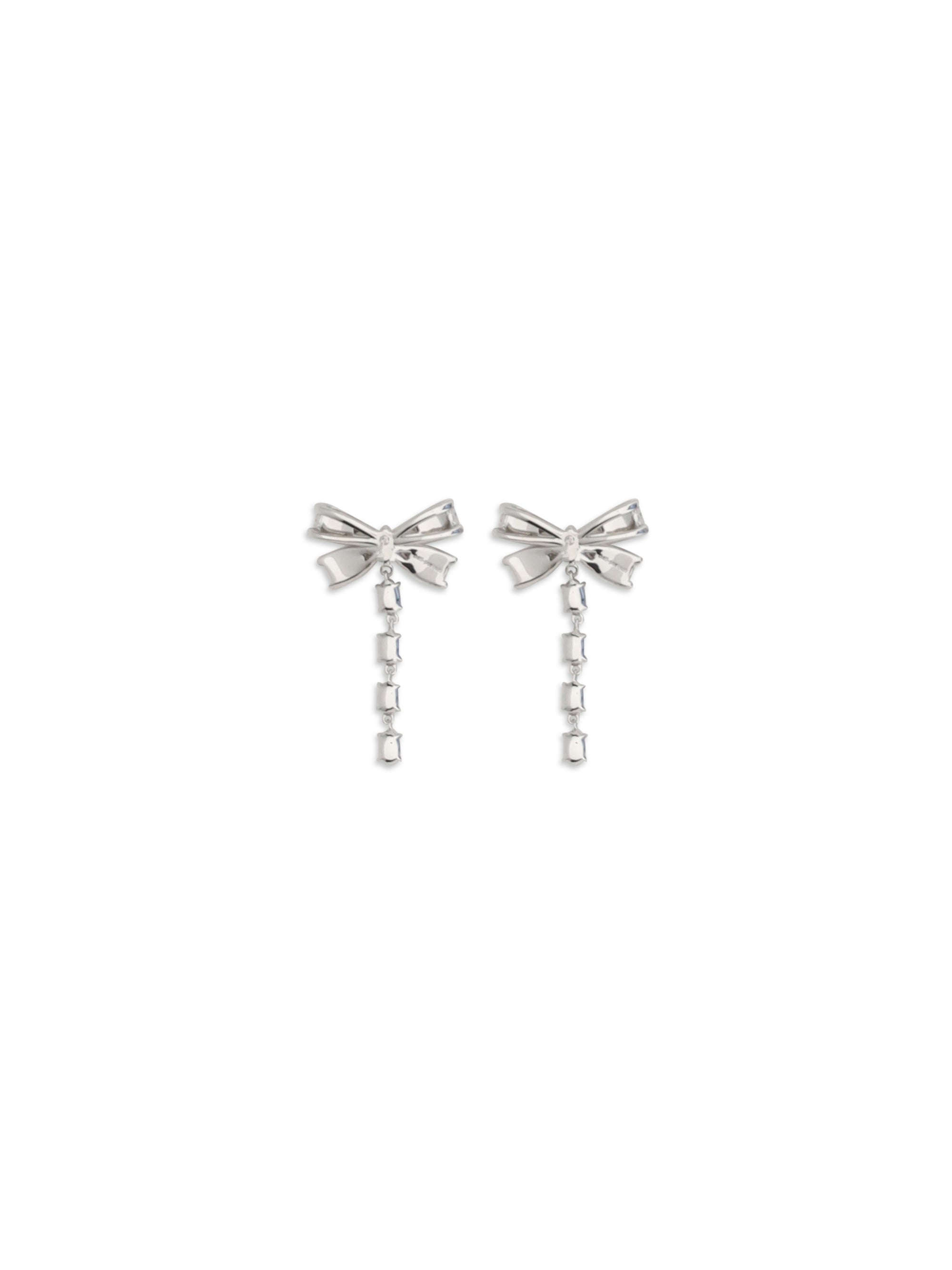 SELF-PORTRAIT OS crystal bow drop earrings