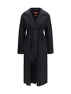 long robe coat in wool, cashmere and silk