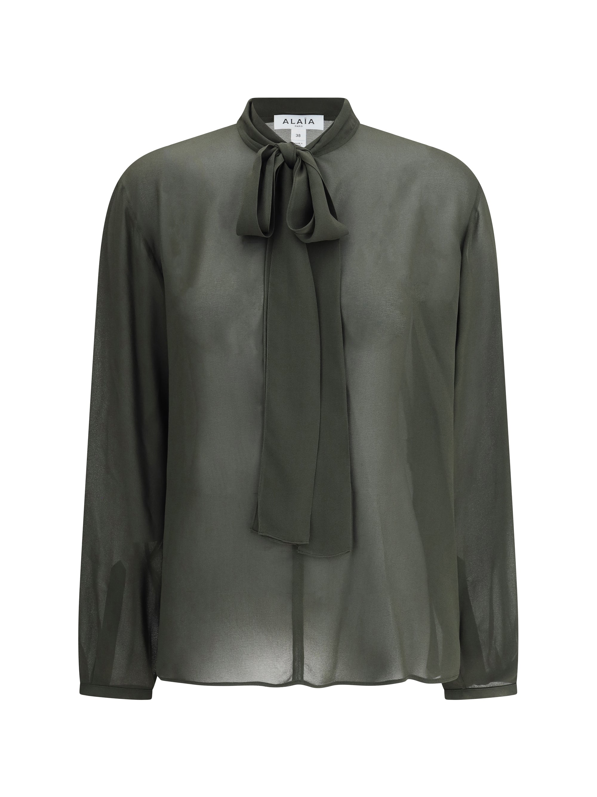 ALAIA 40 lavallière neckline blouse