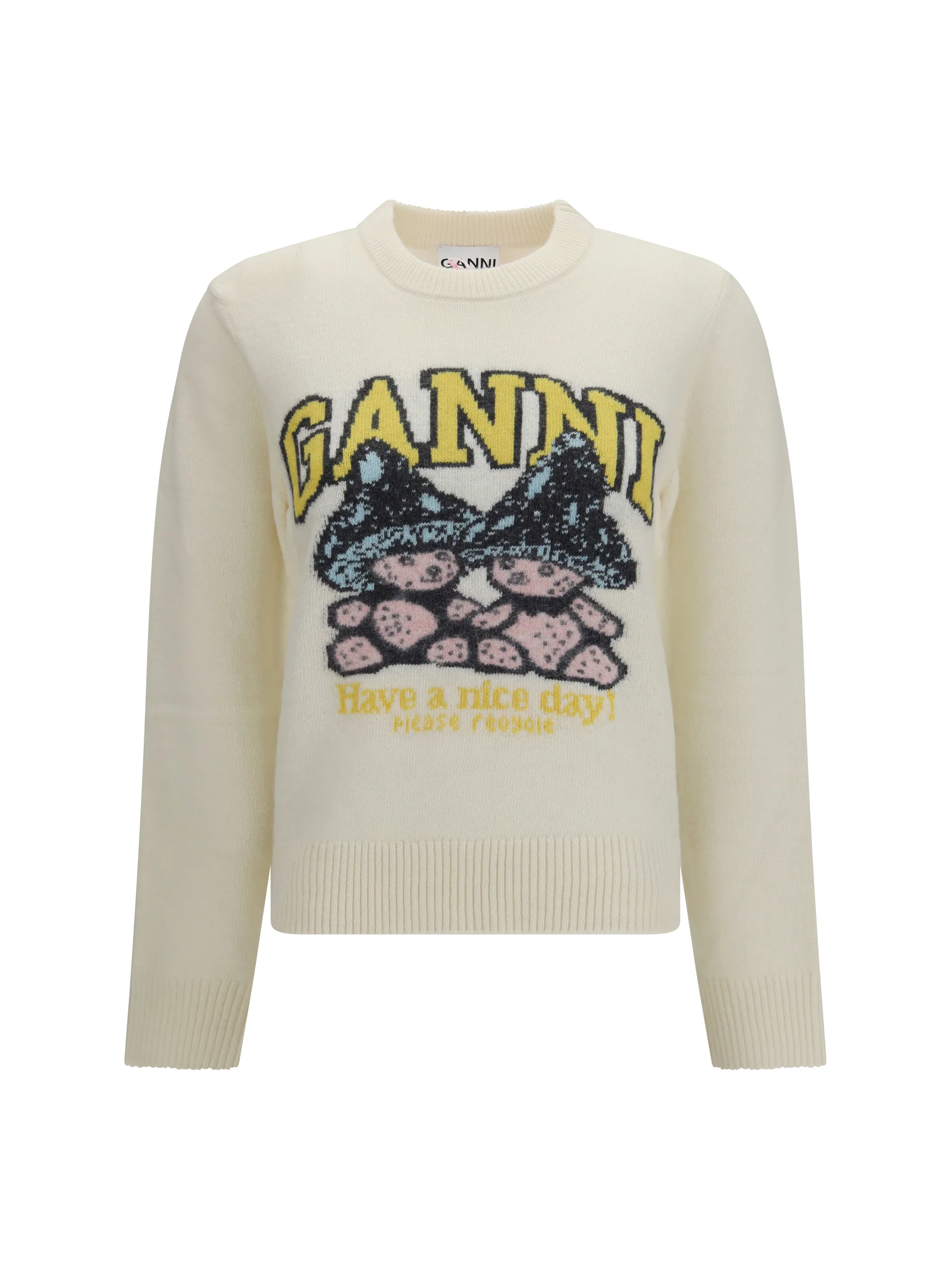 GANNI M mushroom teddy wool-blend sweater