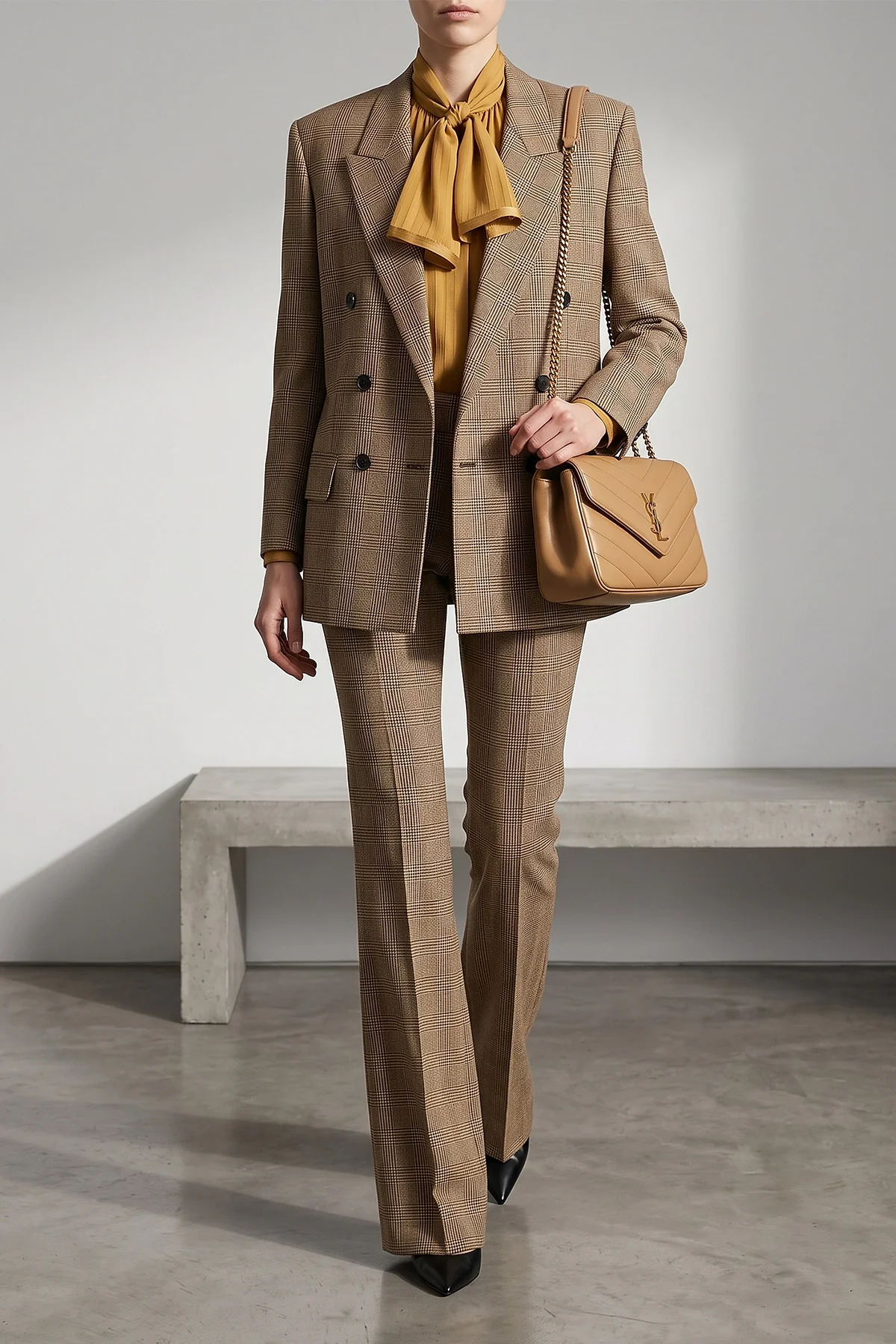SAINT LAURENT 34 saint laurent flared trousers redefine classic tailoring through a silhouette in
