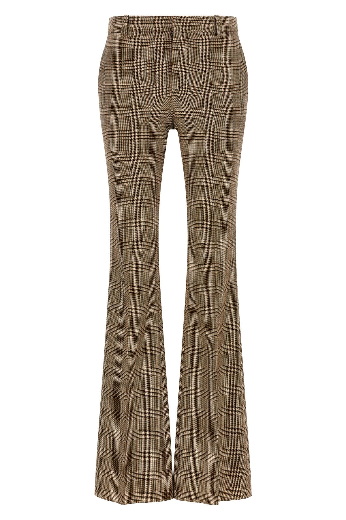 saint laurent flared trousers redefine classic tailoring through a silhouette in
