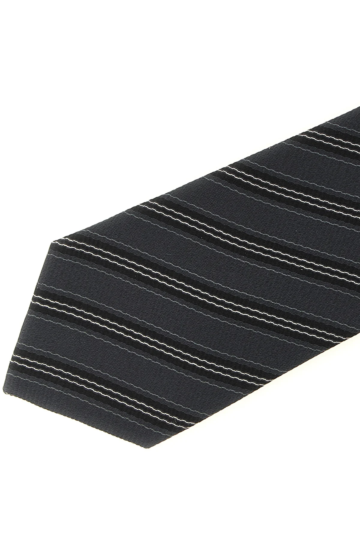 the saint laurent striped tie in silk jacquard