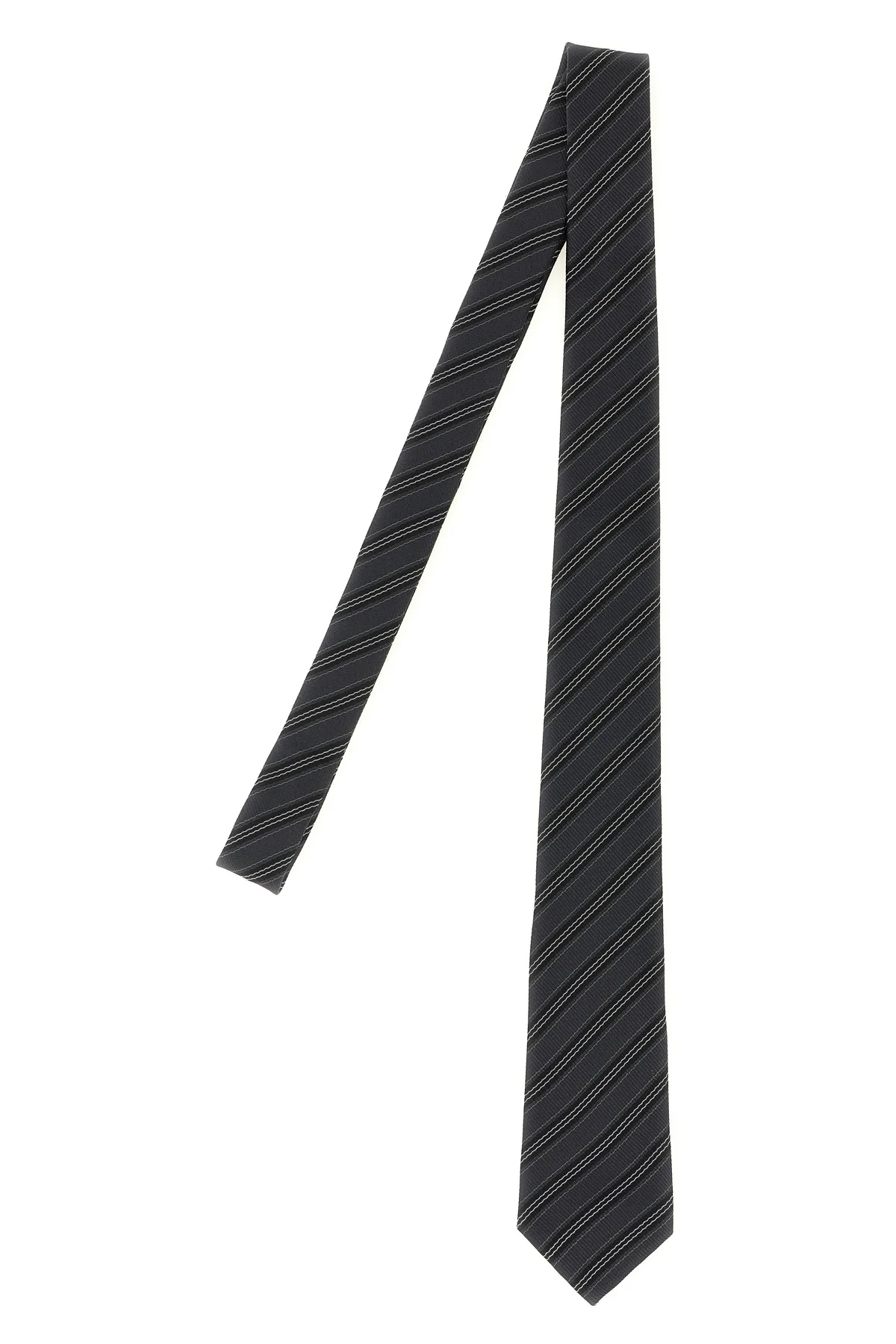 the saint laurent striped tie in silk jacquard