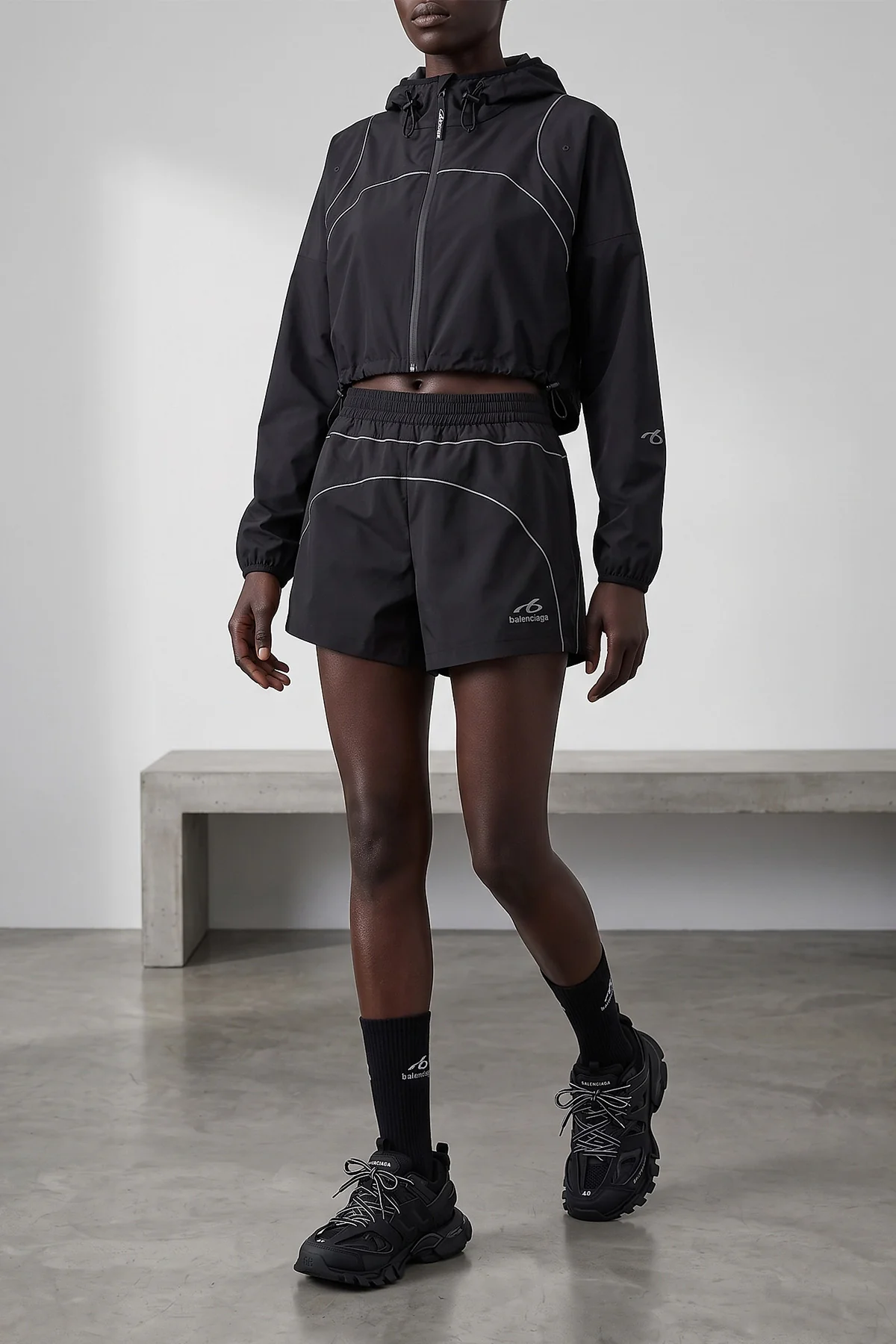 balenciaga techwear high socks in black technical knit define a new standard for