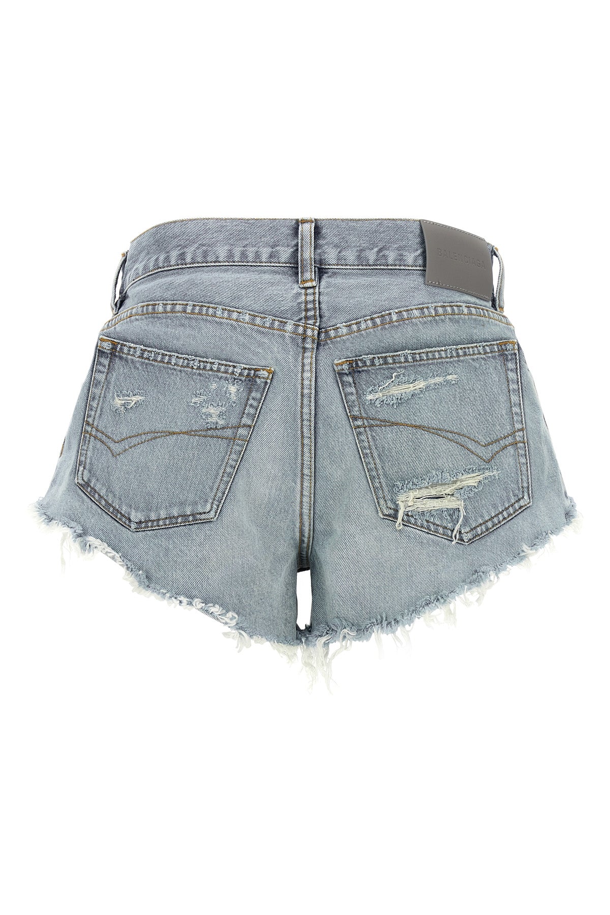 BALENCIAGA 26 balenciaga light blue denim mini shorts redefine casual luxury through meticulou