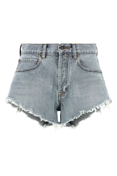 balenciaga light blue denim mini shorts redefine casual luxury through meticulou