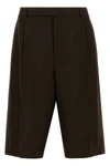 saint laurent tailored bermuda shorts in combed wool flannel