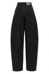 balenciaga jeans redefine denim volumes through a sculptural barrel construction