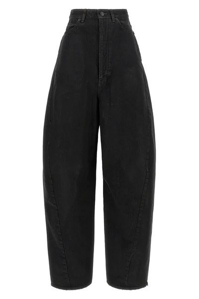 balenciaga jeans redefine denim volumes through a sculptural barrel construction