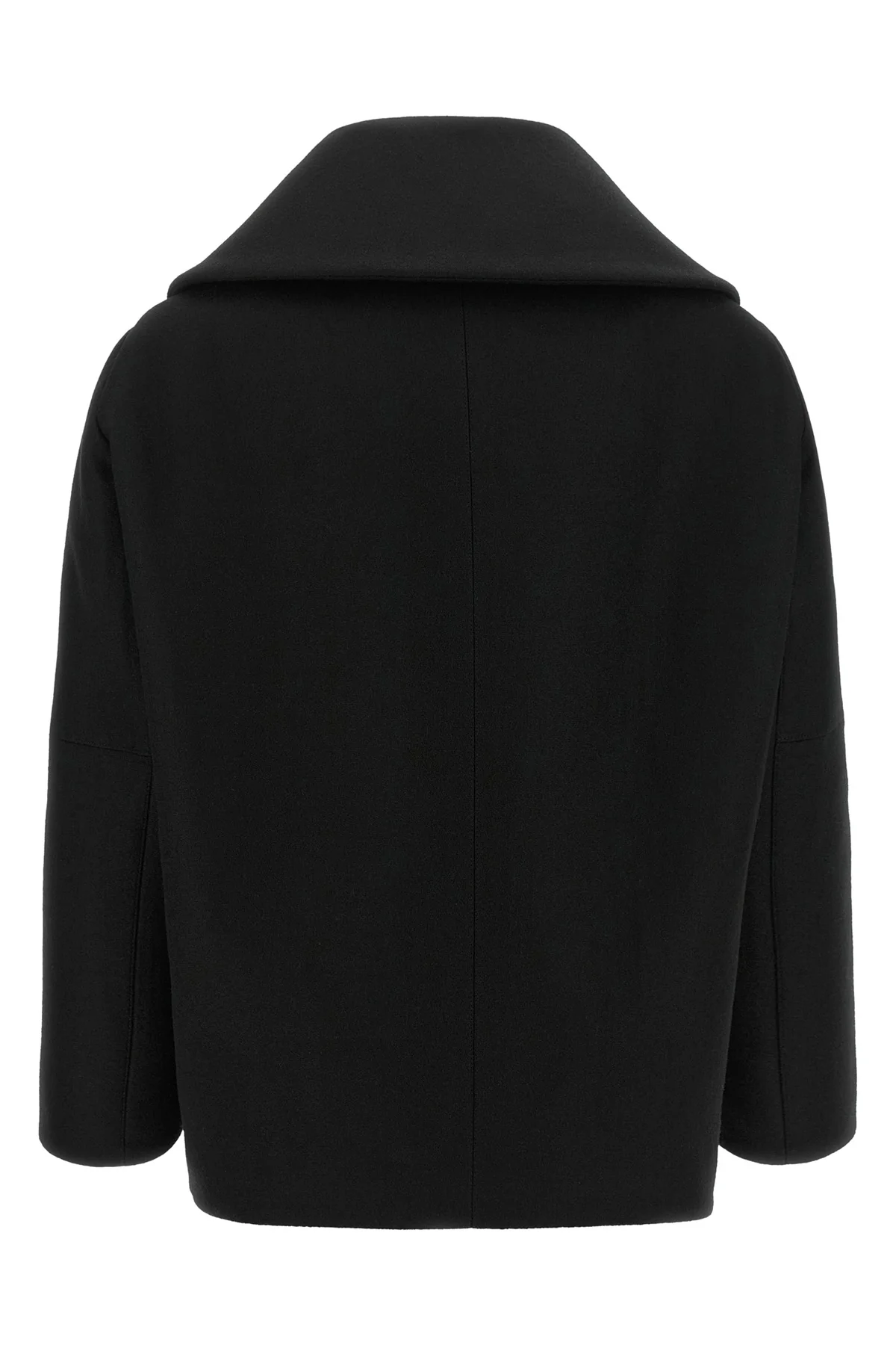 the balenciaga black short caban redefines classic proportions through a rigorou