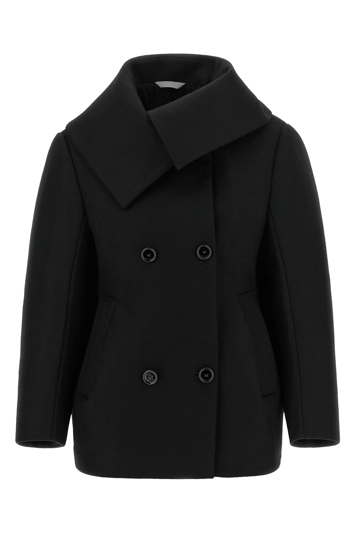 the balenciaga black short caban redefines classic proportions through a rigorou
