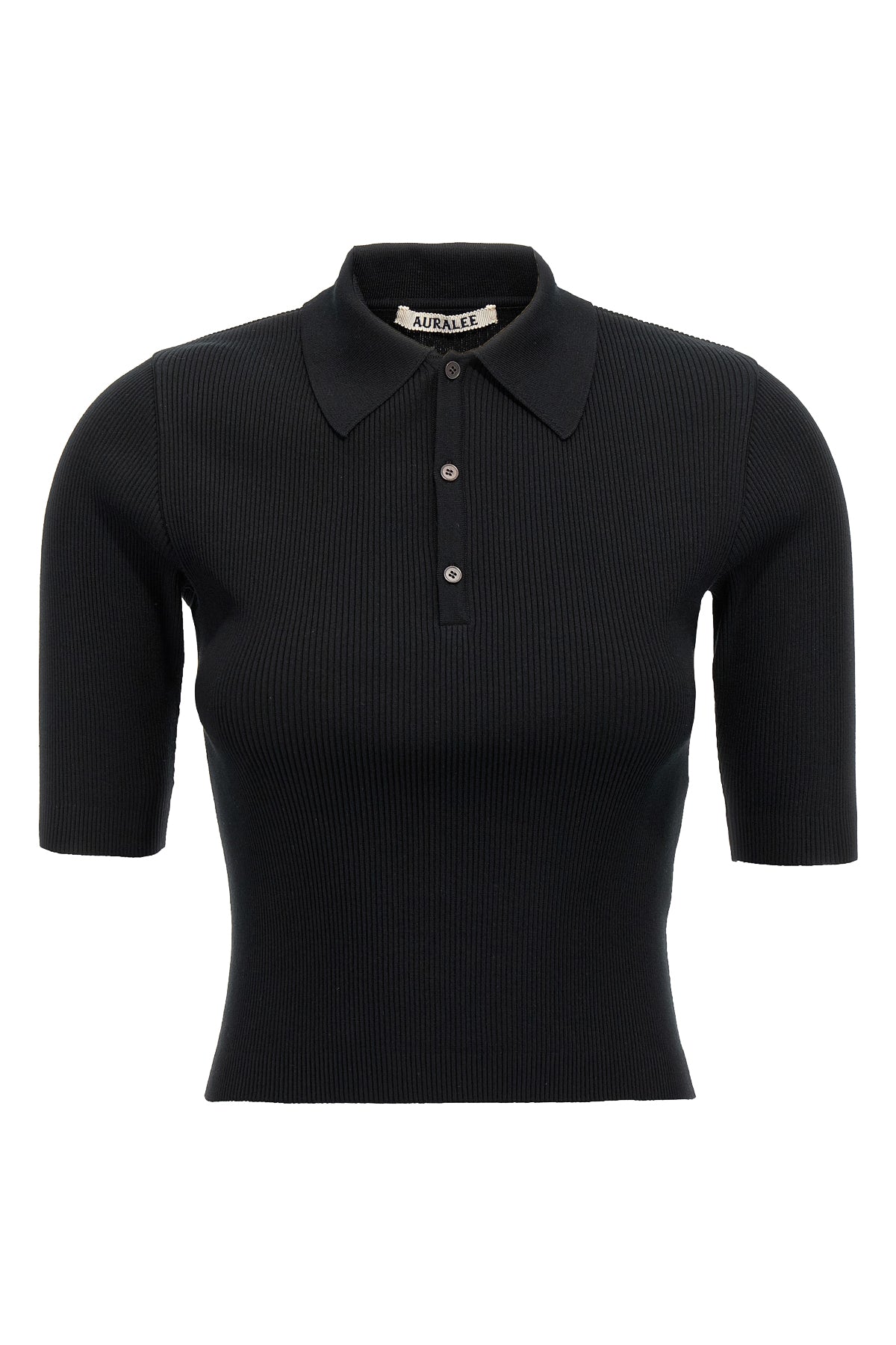 AURALEE 0 giza extra long bow egyptian cotton knit polo shirt