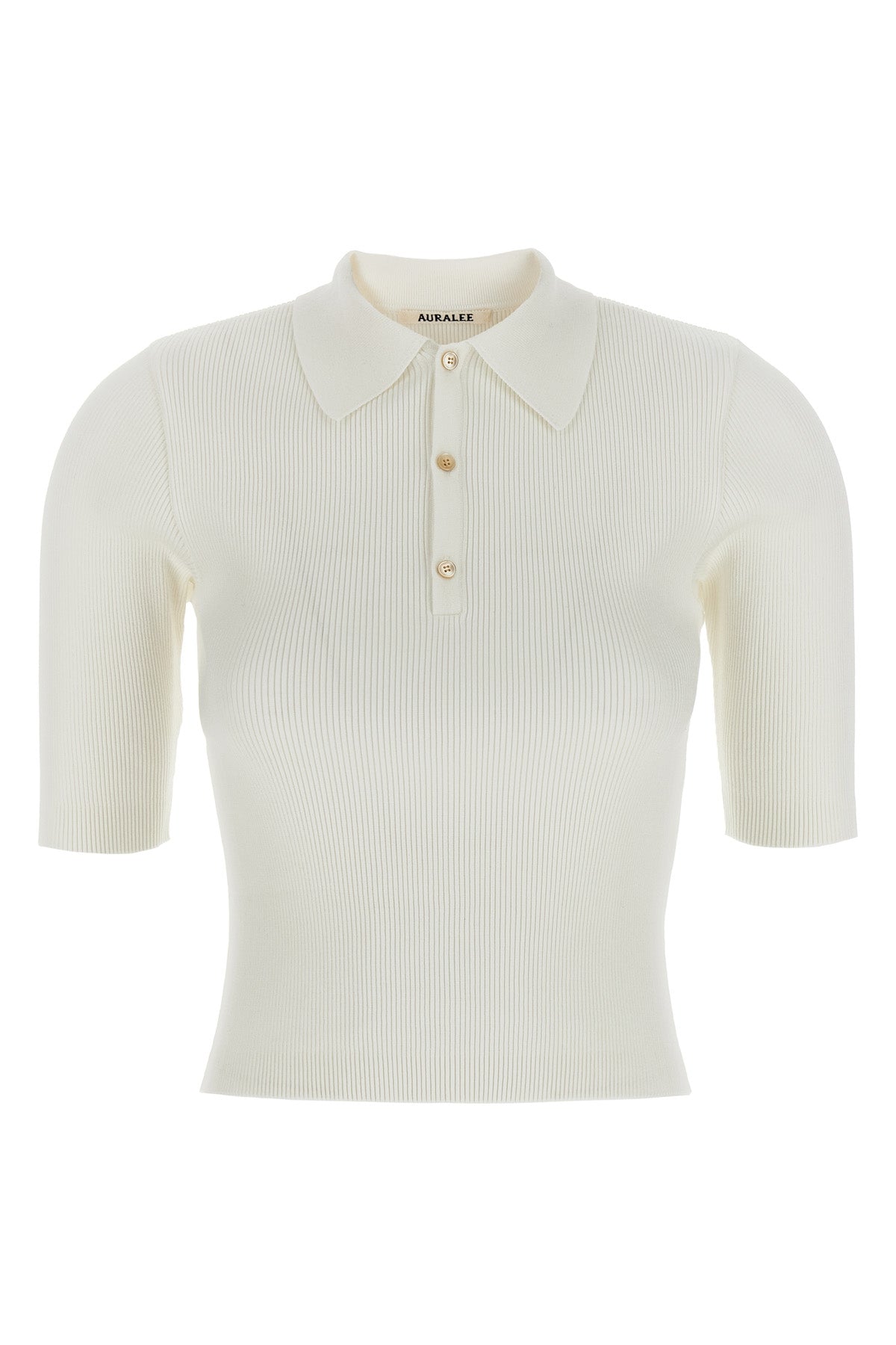 AURALEE 0 giza extra long bow egyptian cotton knit polo shirt