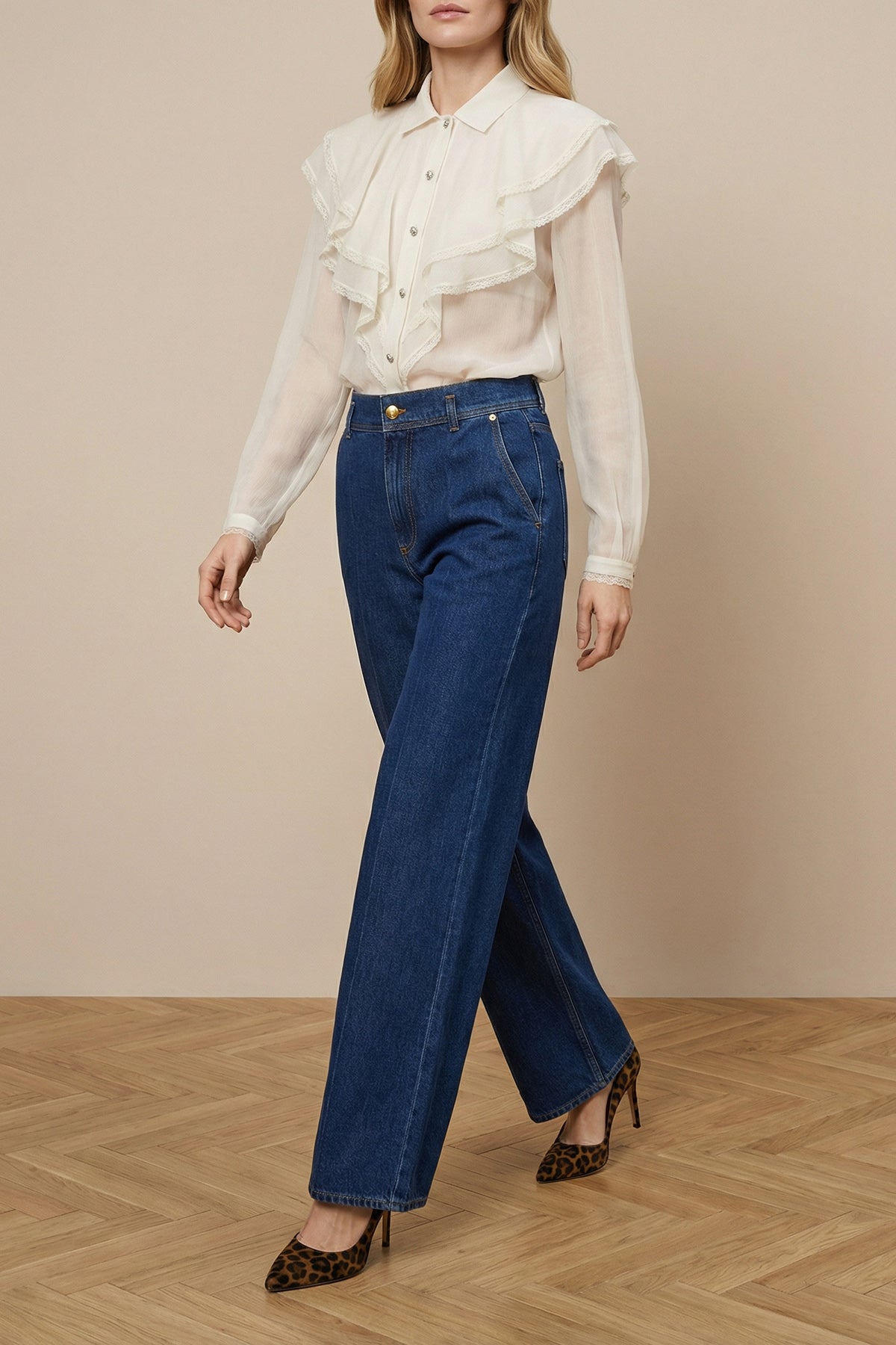 ALBERTA FERRETTI 40 semi-transparent silk crêponne shirt