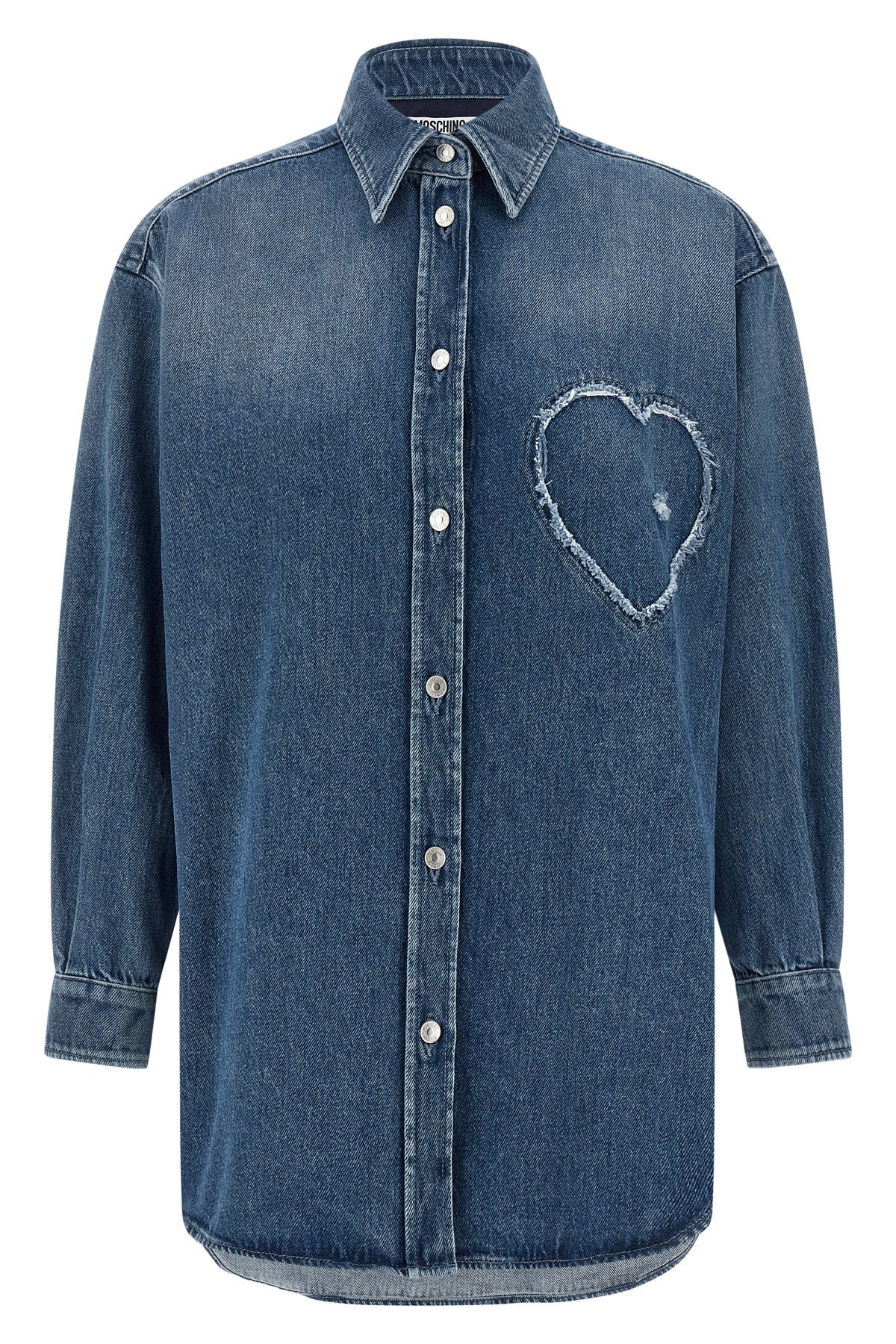 MOSCHINO S stone-washed cotton denim shirt