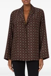patterned print silk shirt