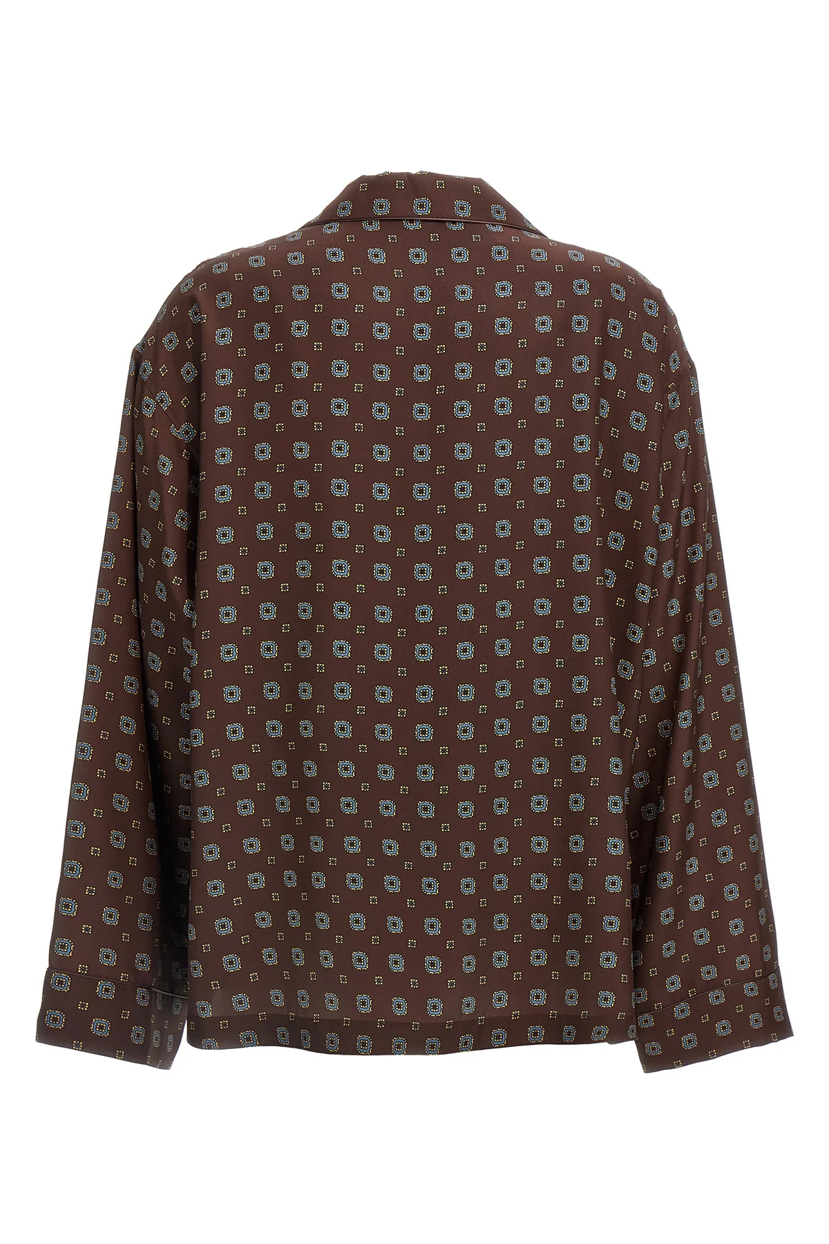 patterned print silk shirt
