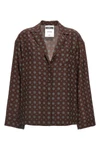 patterned print silk shirt