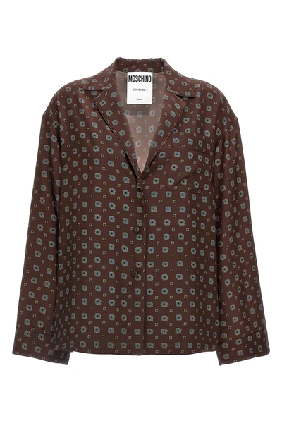 patterned print silk shirt