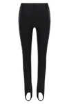 moschinos black leggings define the silhouette through a stretch lycra construc