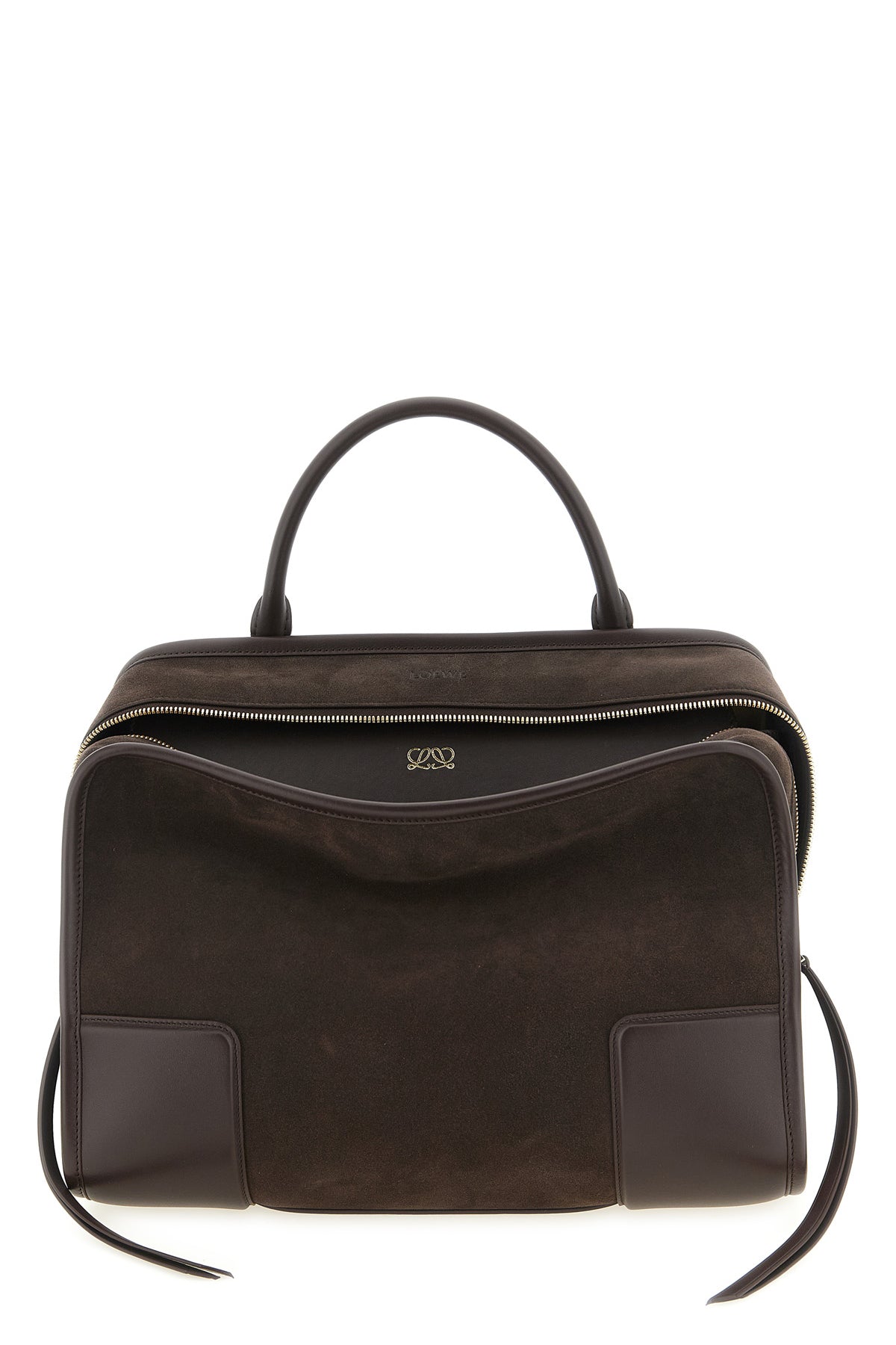 LOEWE OS large amazona 180 handbag in suede and tone-on-tone smooth leather