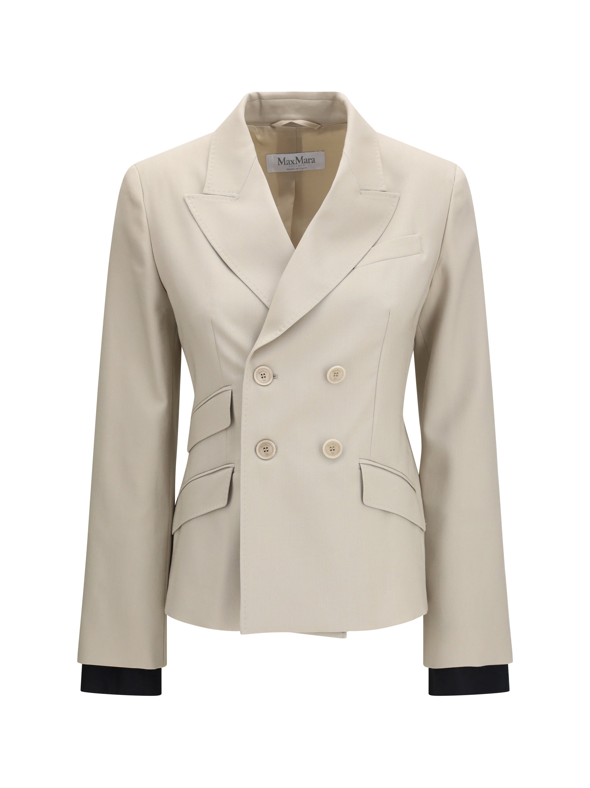 MAX MARA 42 placido double-breasted blazer in wool, mohair, and silk