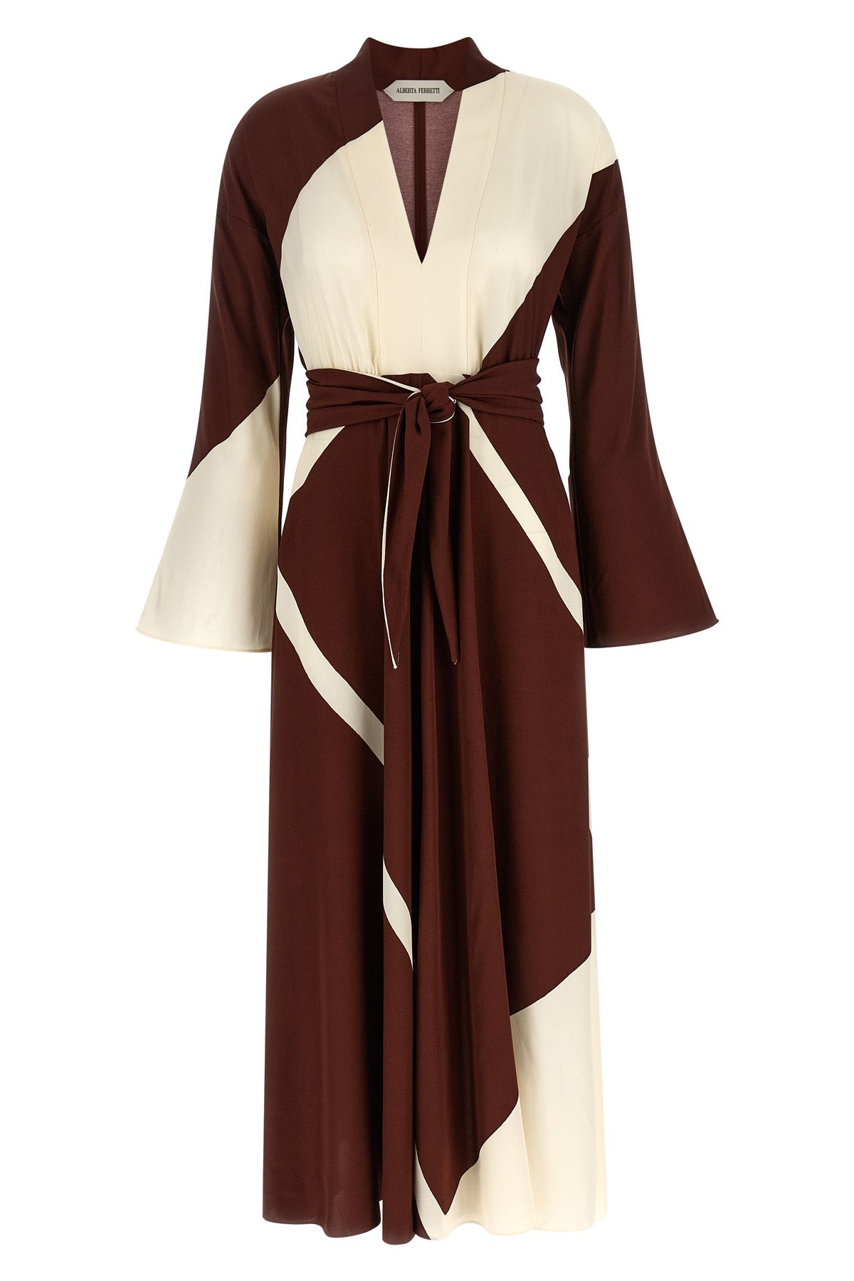 ALBERTA FERRETTI 38 long dress in printed viscose twill