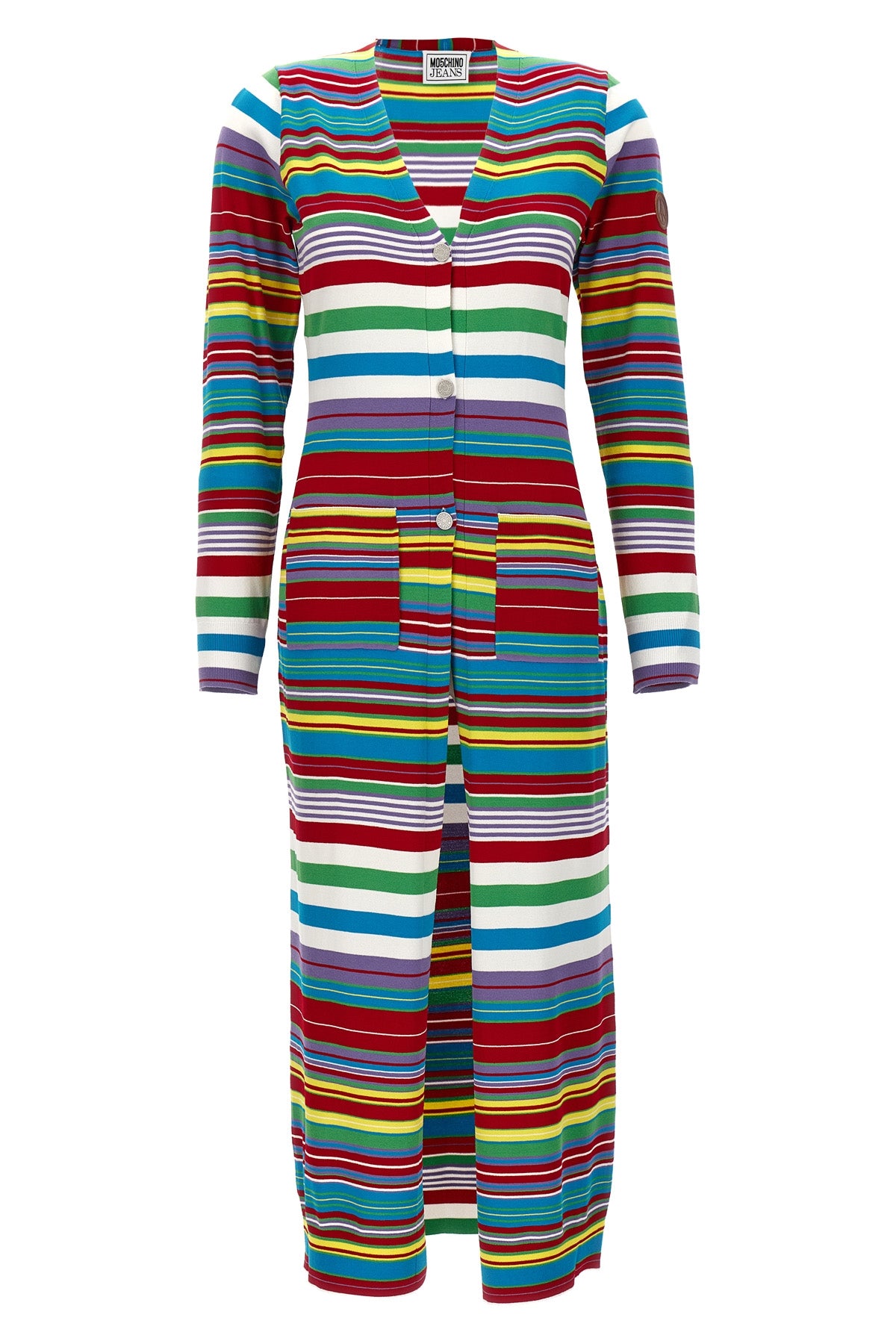 MO5CH1NO JEANS S long striped stretch viscose cardigan