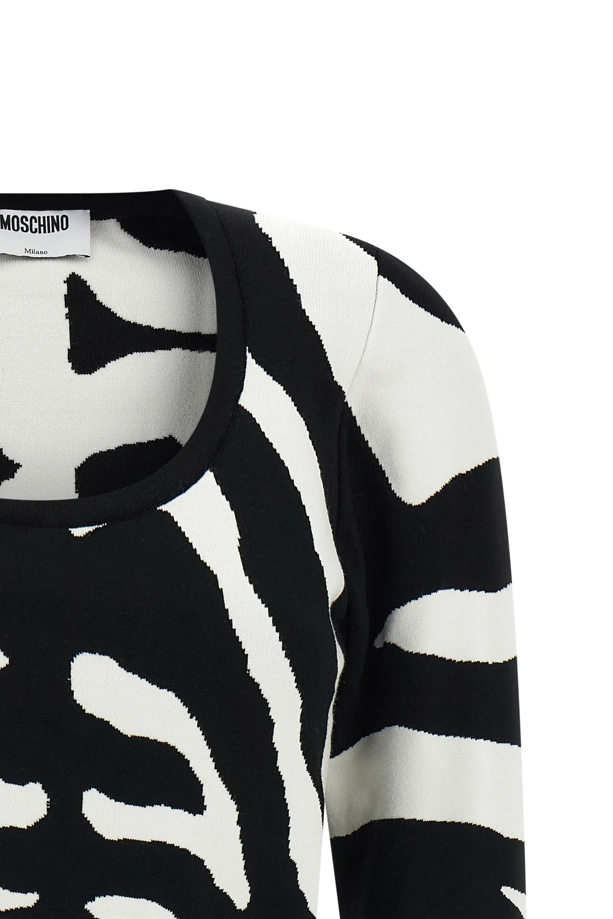 the moschino jersey redefines contemporary knitwear through a bold visual narrat
