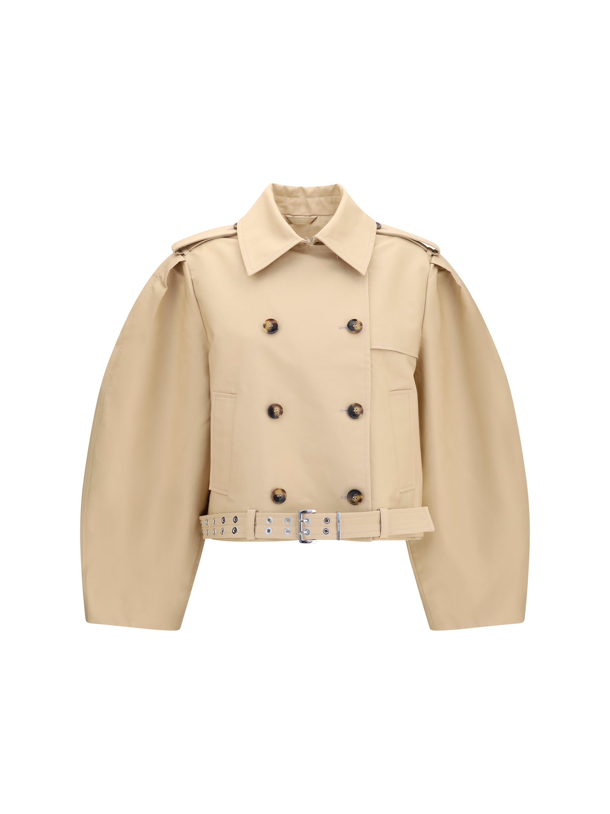 GANNI 34 double-breasted belted jacket