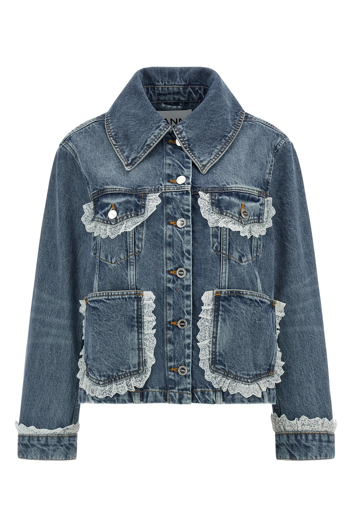 the denim jacket ganni redefines the codes of casual dress through a structured