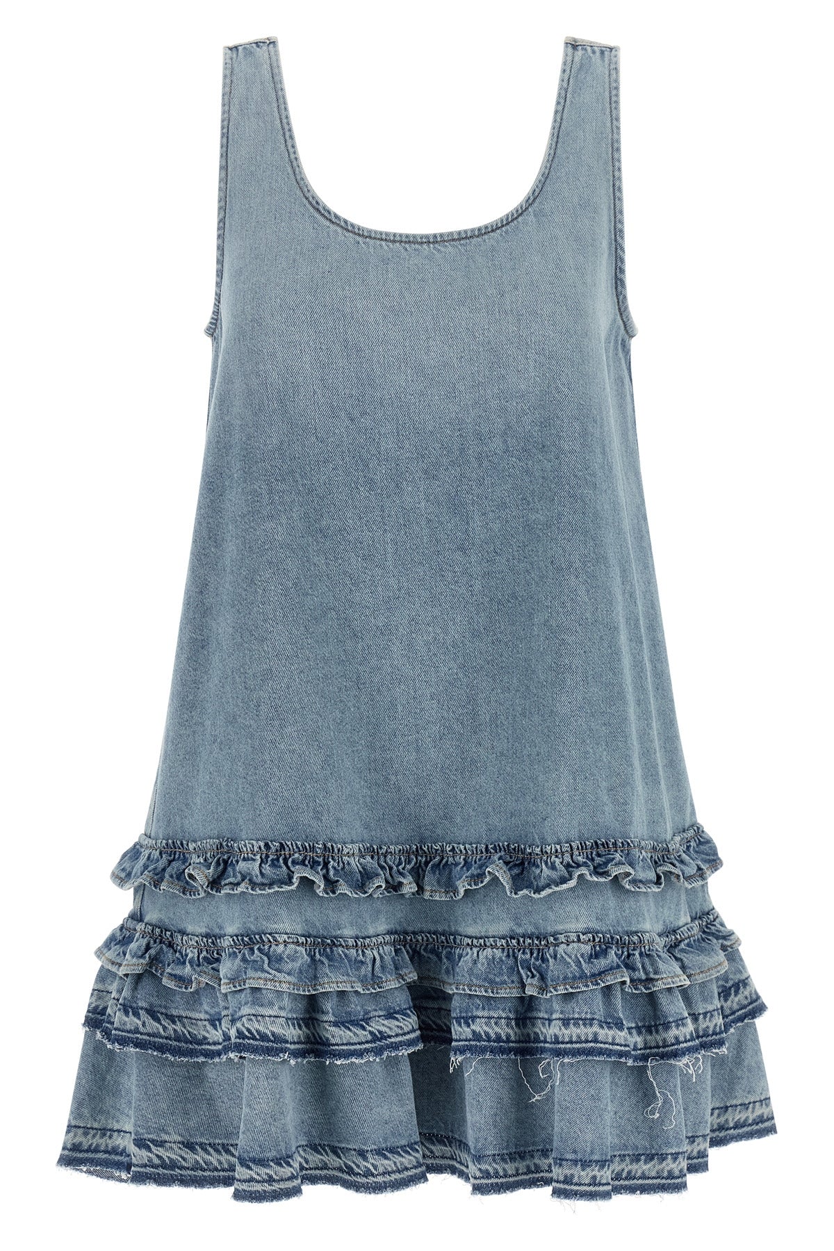 GANNI 34 mini dress in light cotton denim