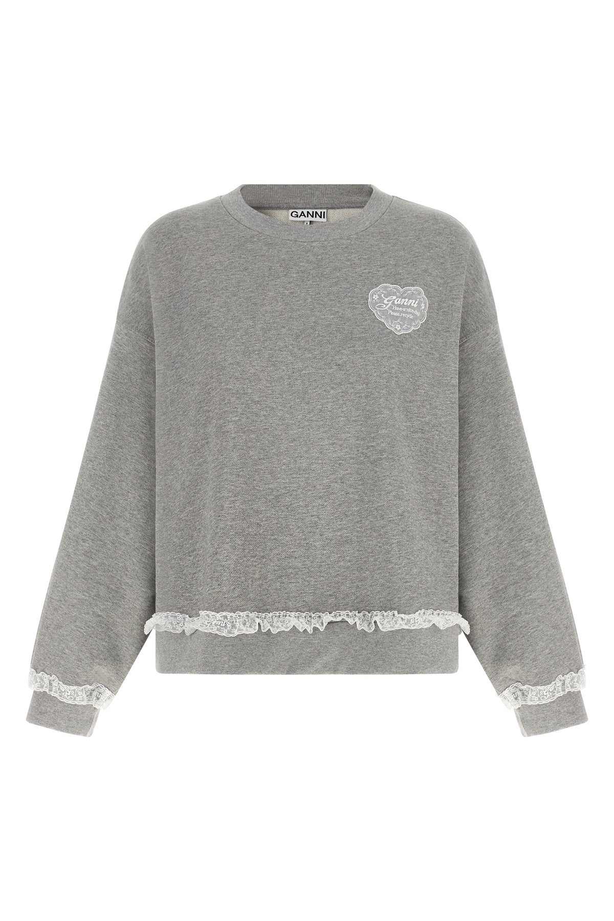 the ganni isoli sweatshirt features a relaxed silhouette
