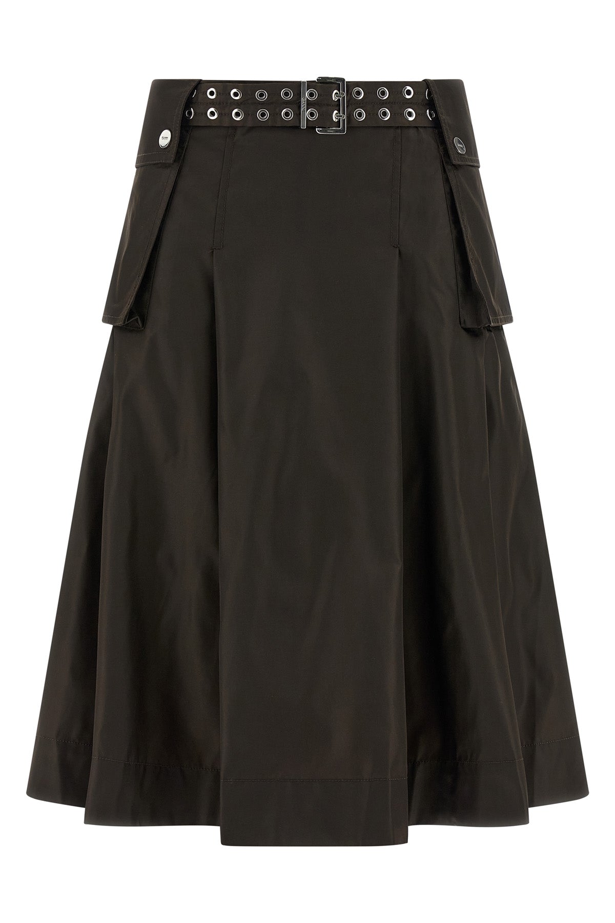 GANNI 34 duchesse nylon duchesse nylon pleated midi skirt