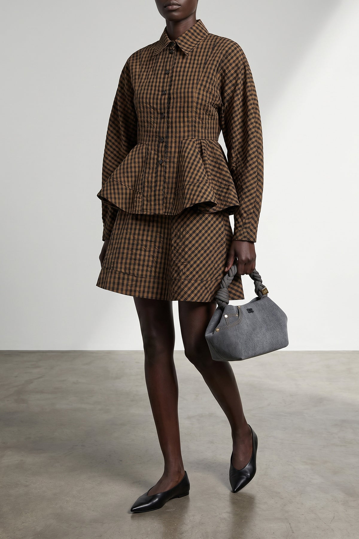 GANNI 34 mini skirt in taffetà check print