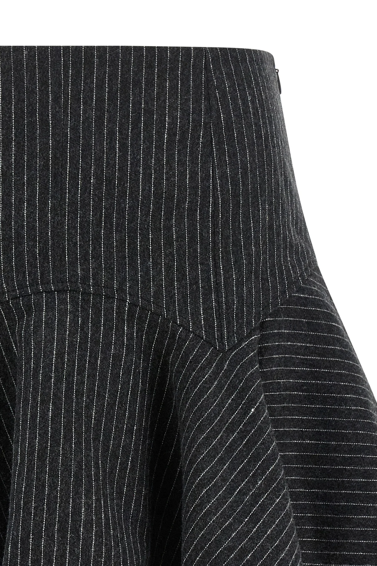 the mini skirt ganni in pinstriped flannel is built