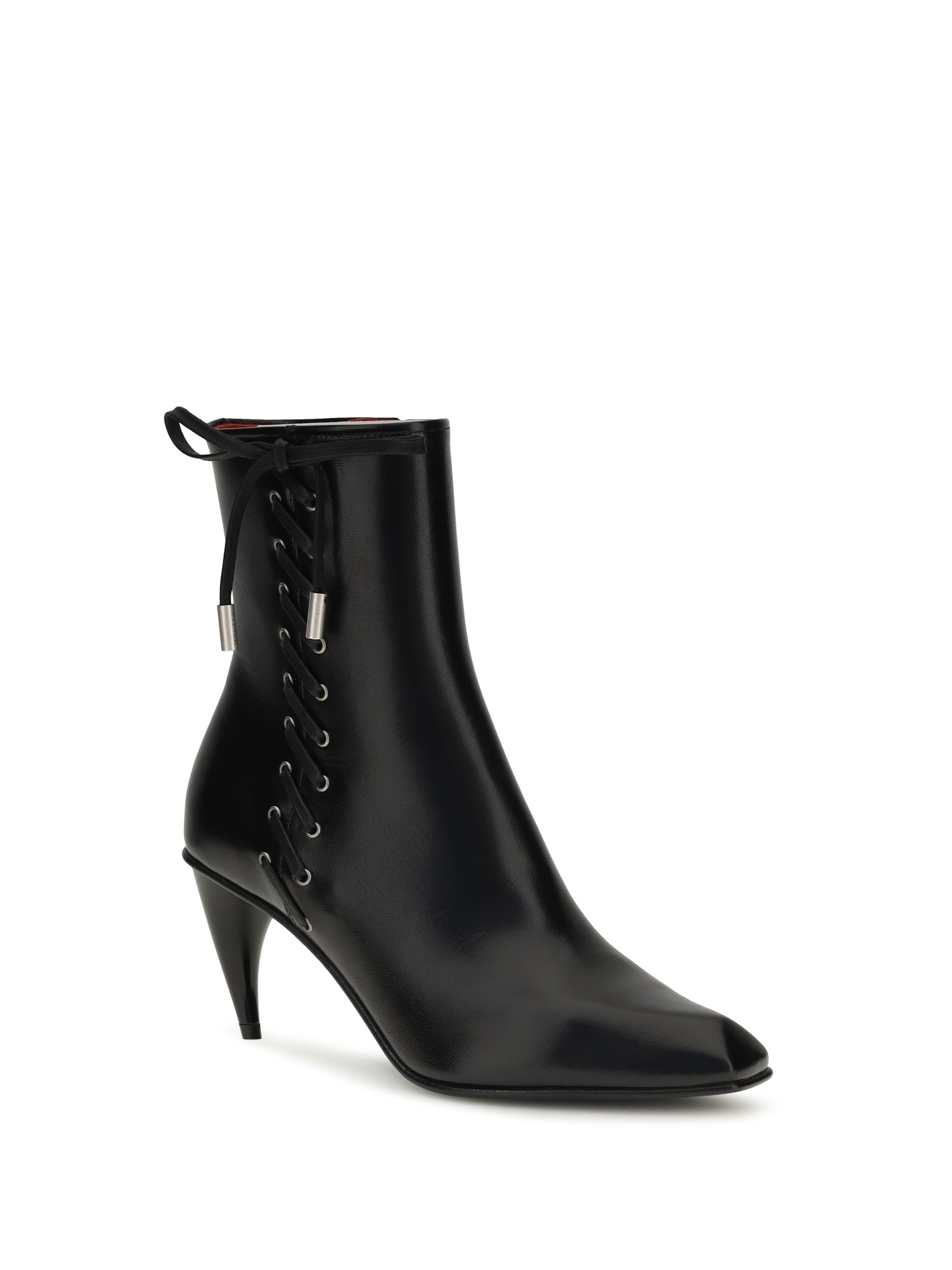 ALEXANDER MCQUEEN 36 curved-heel ankle boots with side lacing