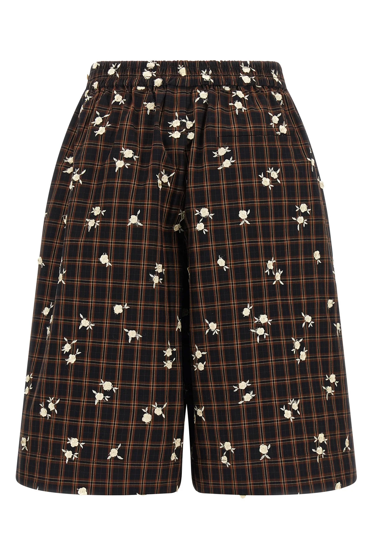 gannis check flower bermuda shorts present a masterful balance between sartor