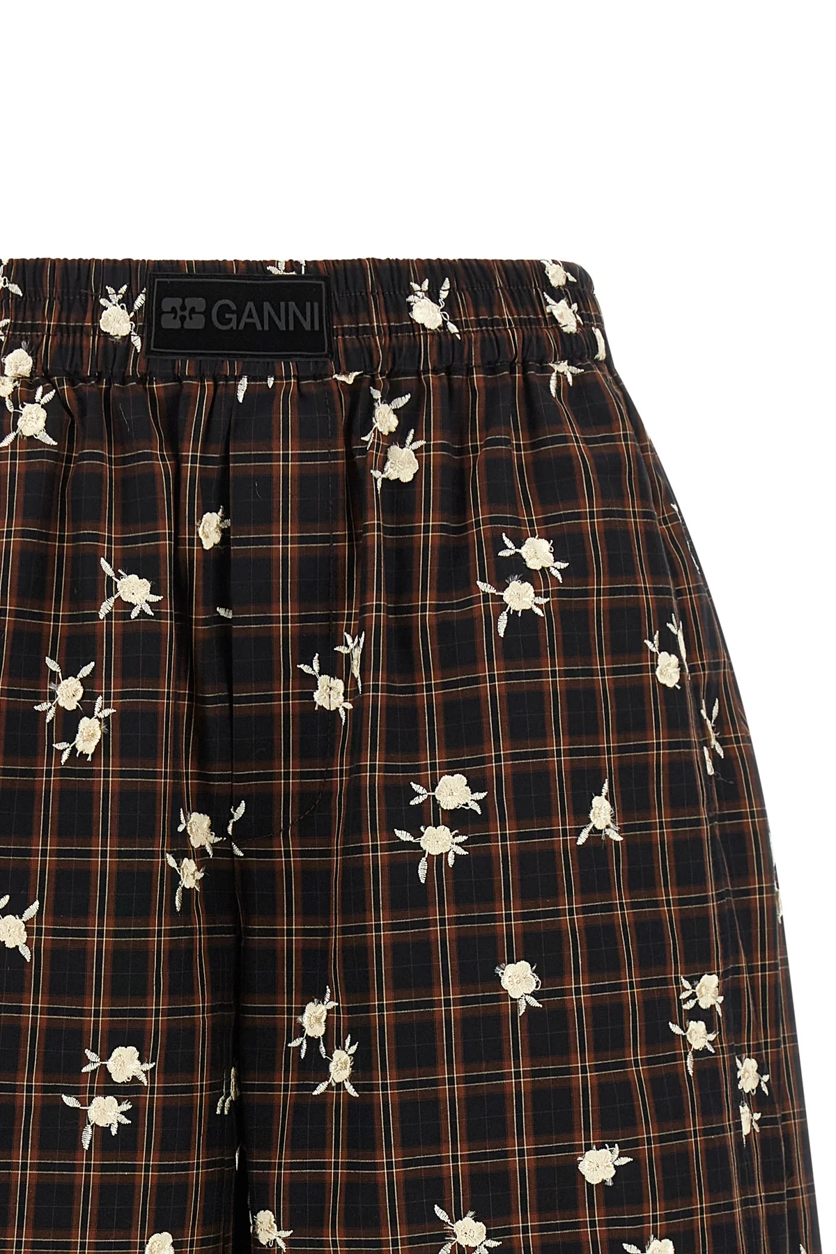 gannis check flower bermuda shorts present a masterful balance between sartor