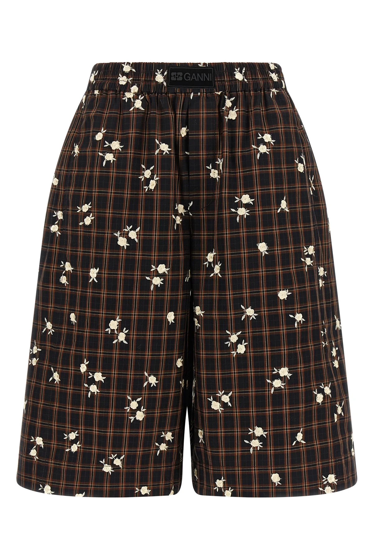 gannis check flower bermuda shorts present a masterful balance between sartor