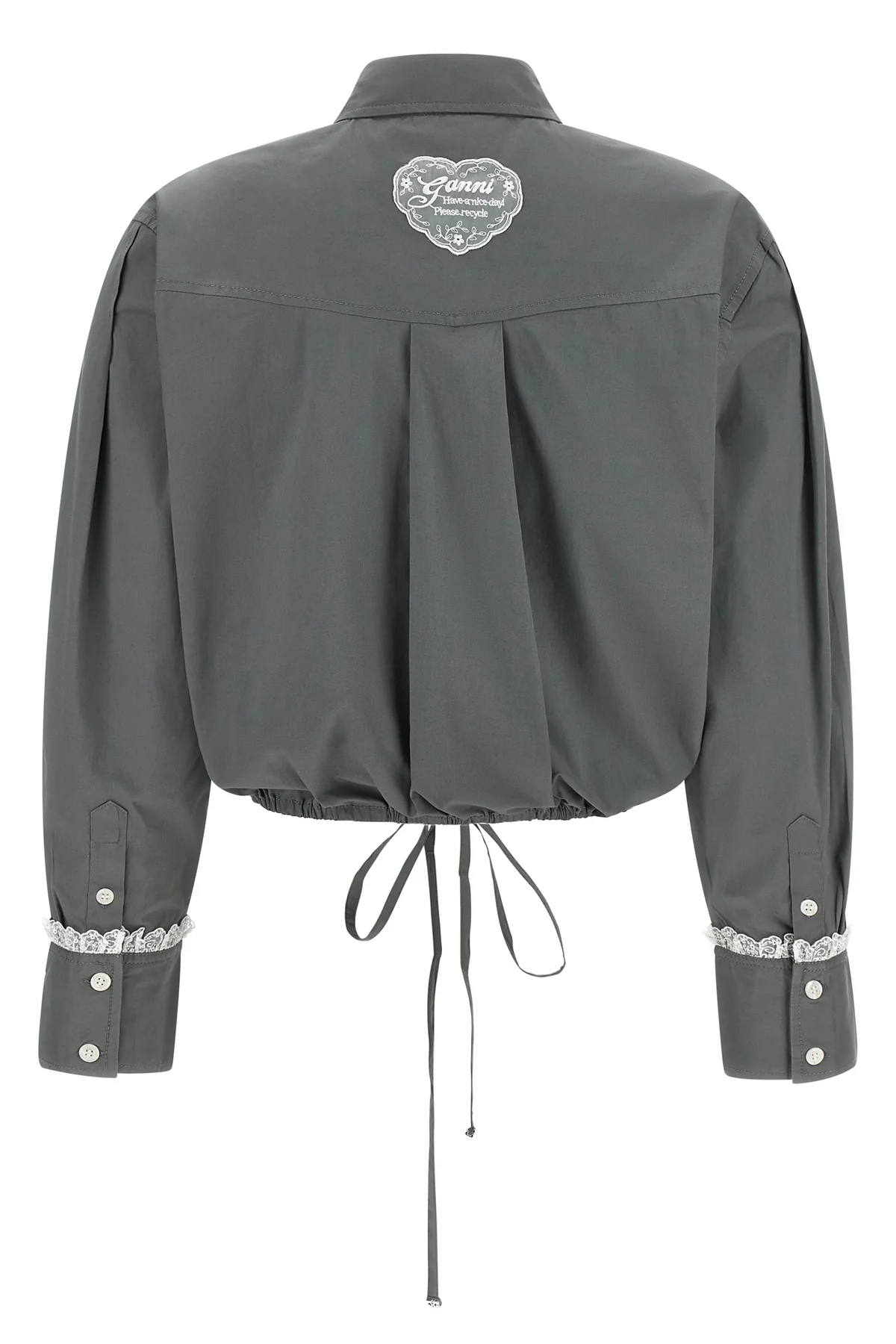 GANNI 34 the ganni cropped shirt reinterprets the classic silhouette through shortened pr