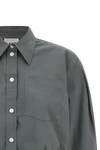 the ganni cropped shirt reinterprets the classic silhouette through shortened pr