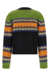 the ganni sweater redefines traditional knitwear through a bold play of color co