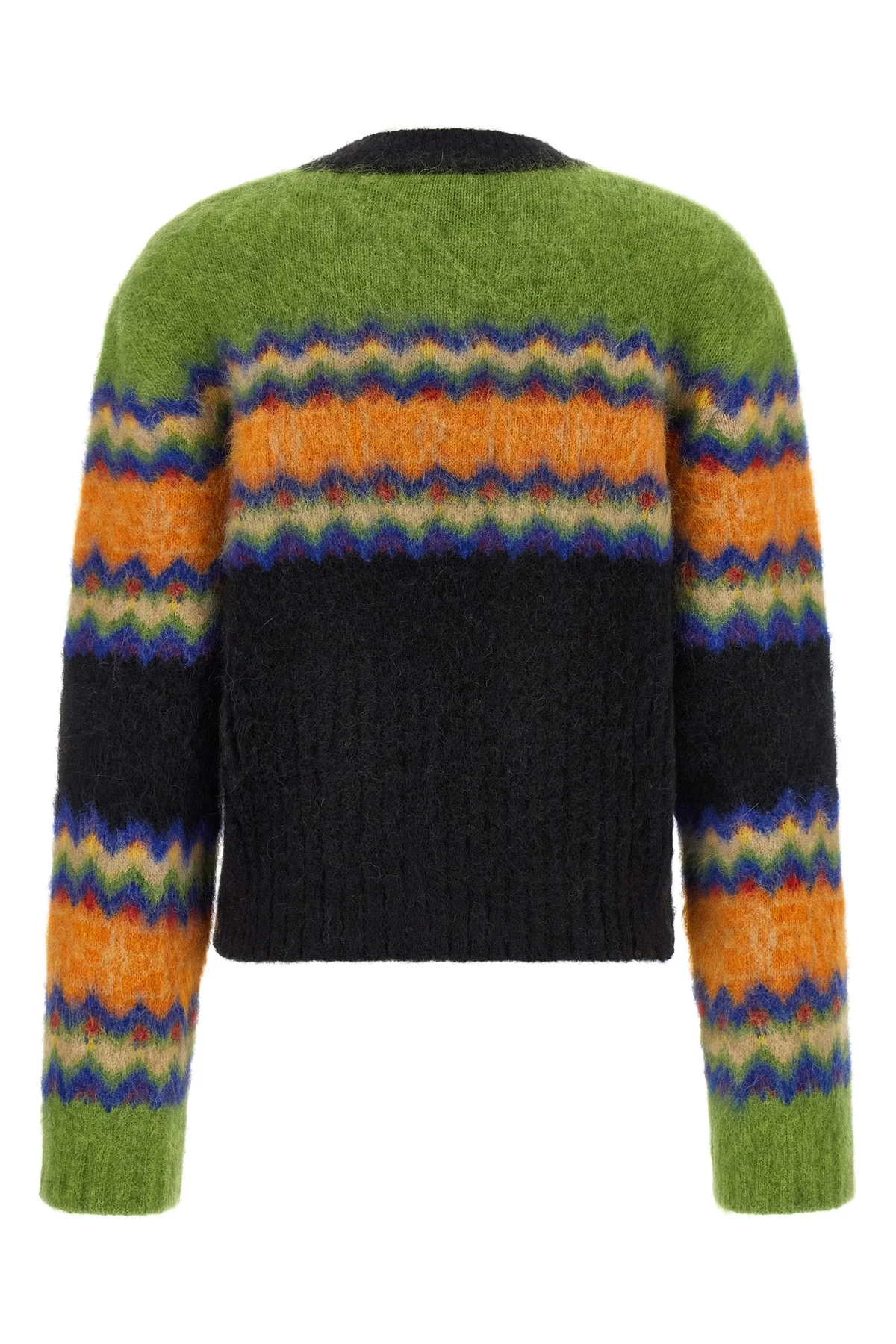the ganni sweater redefines traditional knitwear through a bold play of color co