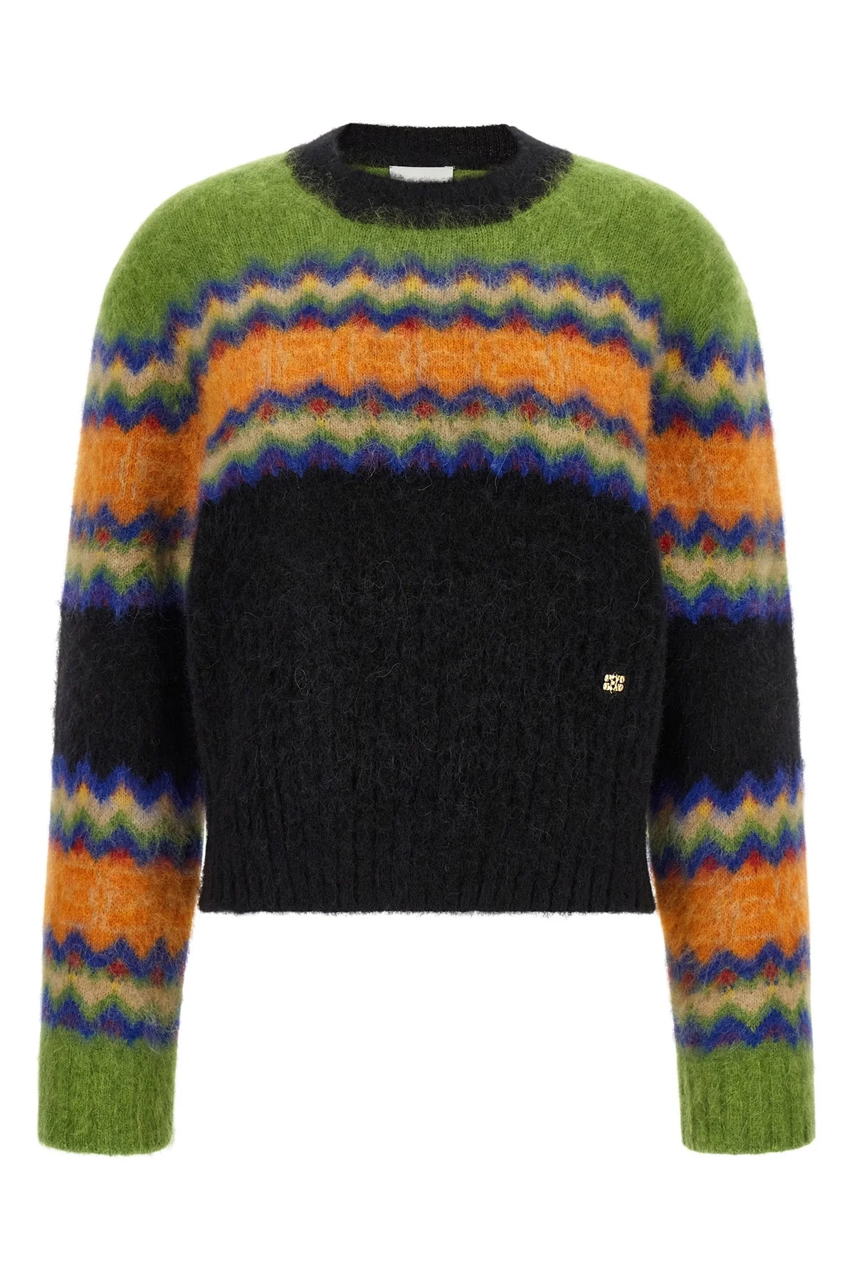 the ganni sweater redefines traditional knitwear through a bold play of color co