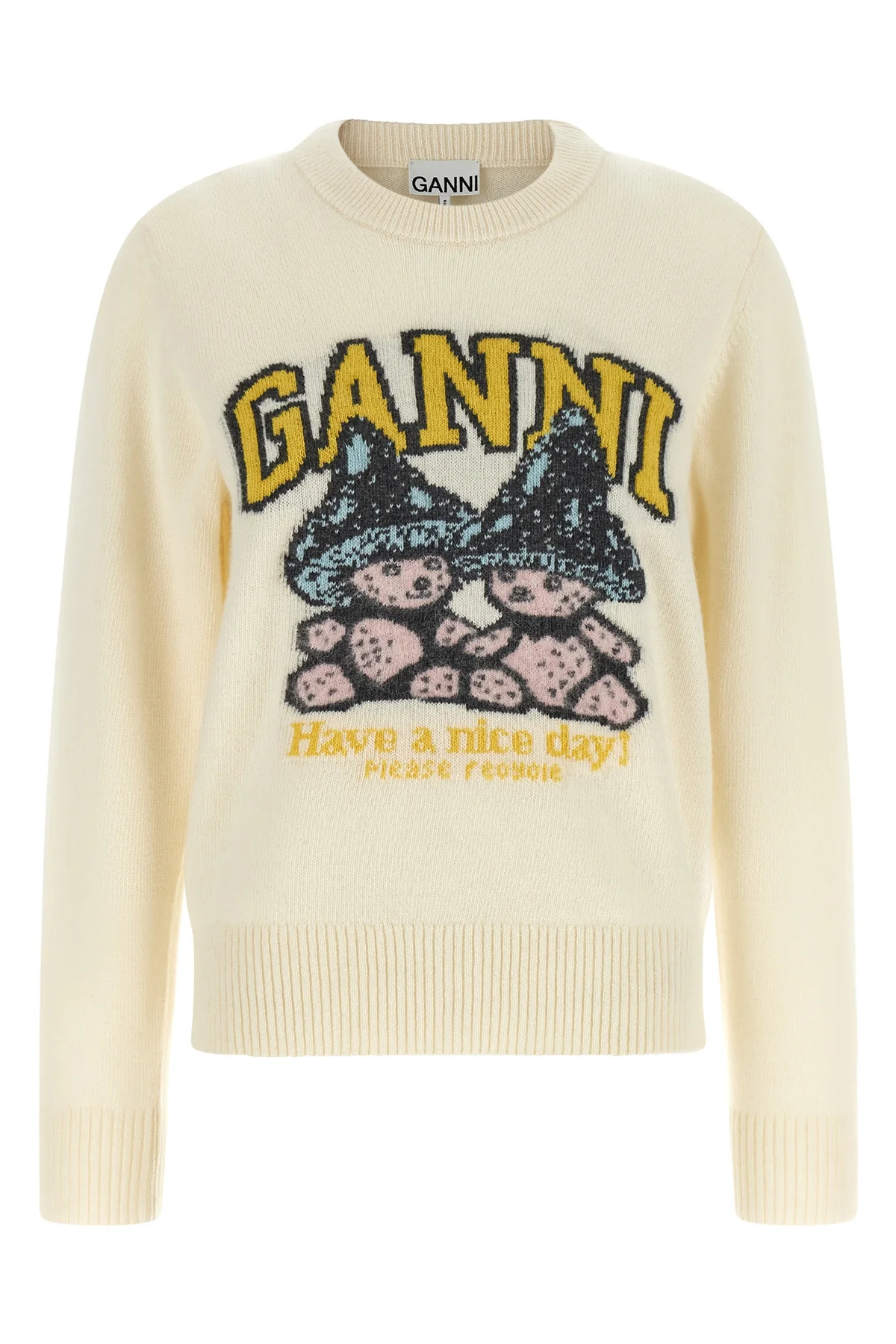 GANNI L the ganni crewneck sweater defines a contemporary aesthetic through an essential