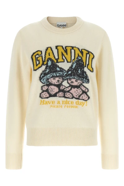 the ganni crewneck sweater defines a contemporary aesthetic through an essential