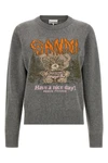 the ganni crew neck sweater stands out for its compact knitting in a versatile m