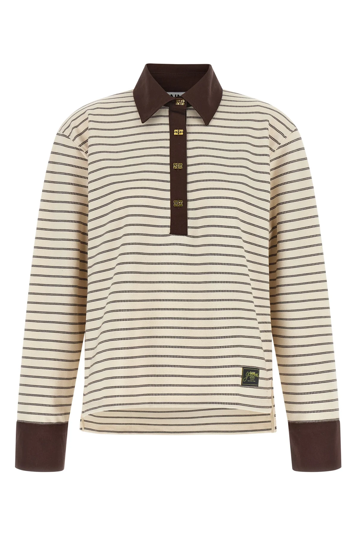 GANNI M the long-sleeved polo shirt ganni redefines casual dress codes through meticulou